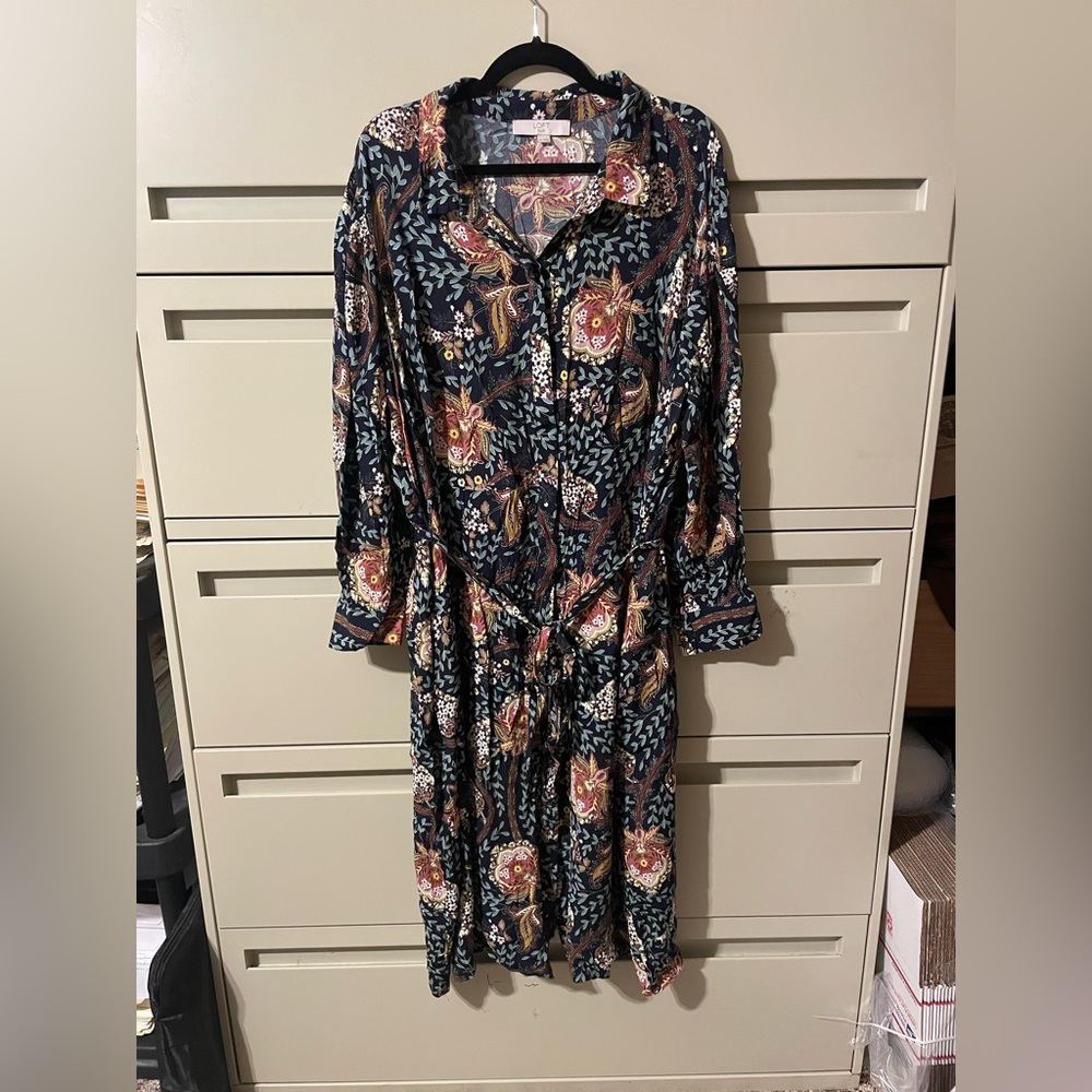 EUC Loft Floral Maxi Dress Size 24W